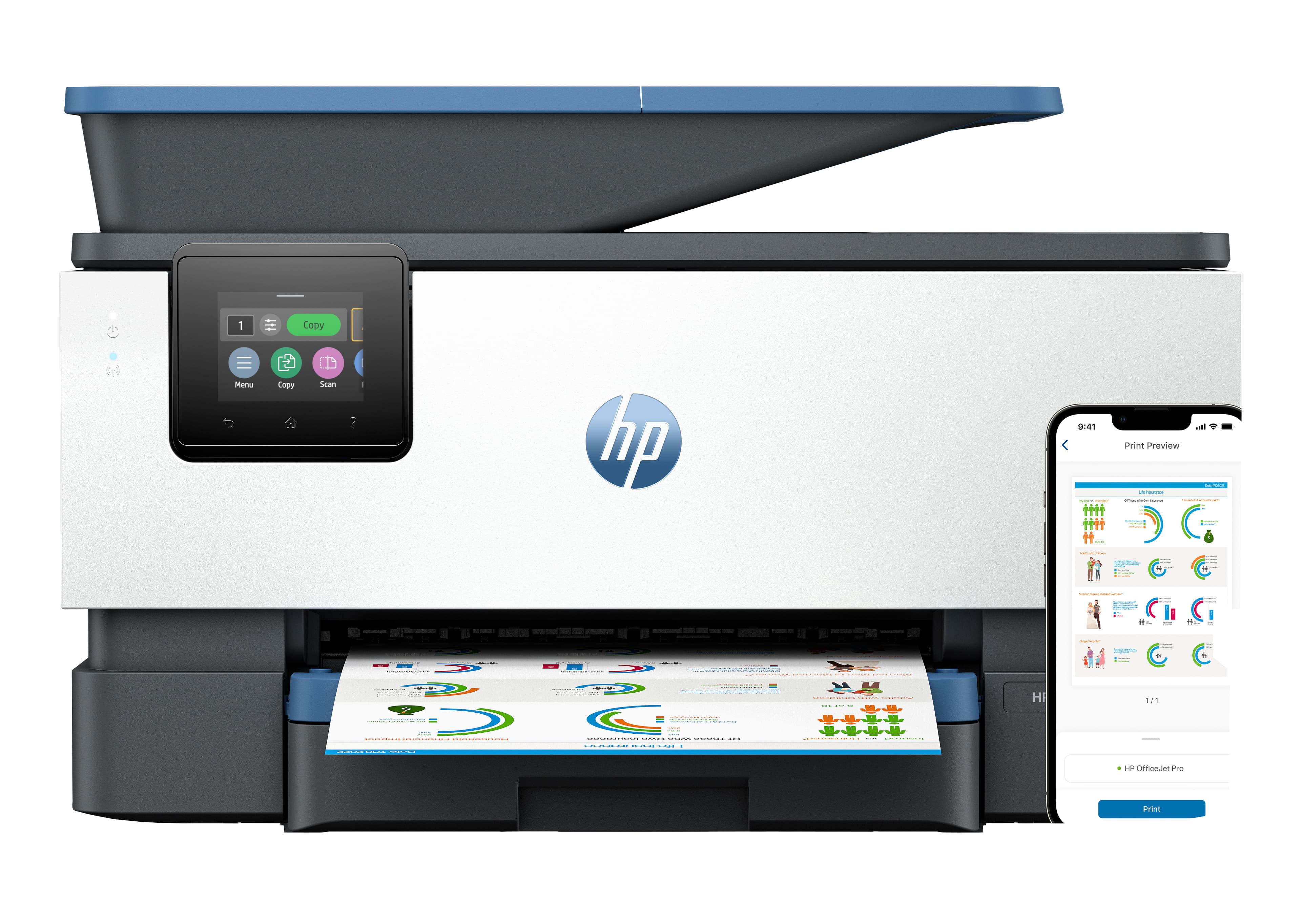 HP OfficeJet Pro 9125e Wireless All-in-One Farbe Drucker, Instant Ink; Beidseitiger Druck