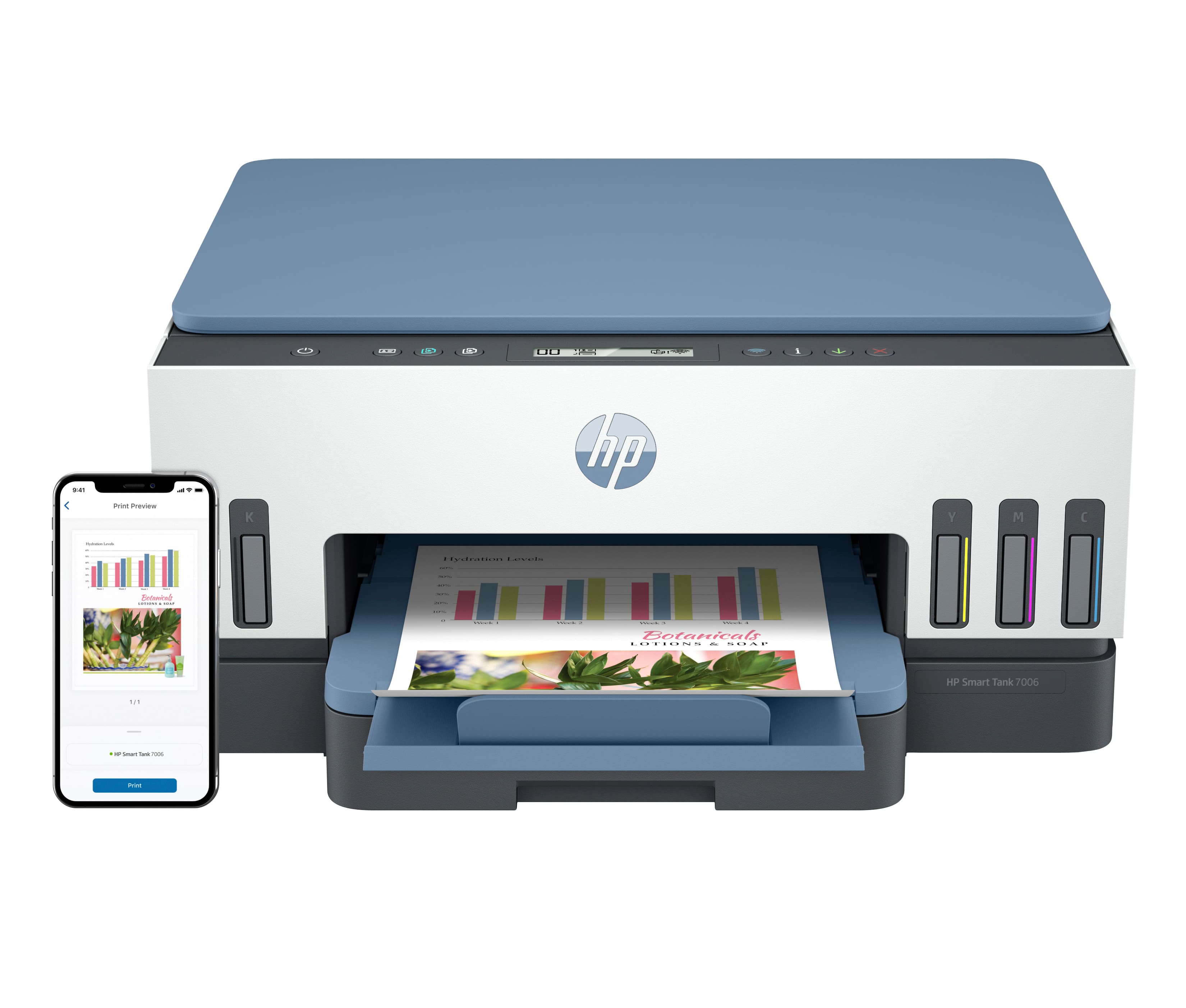 HP Smart Tank 7006 Wireless All-in-One Farbe Drucker, Beidseitiger Druck; Kopierer, Scanner