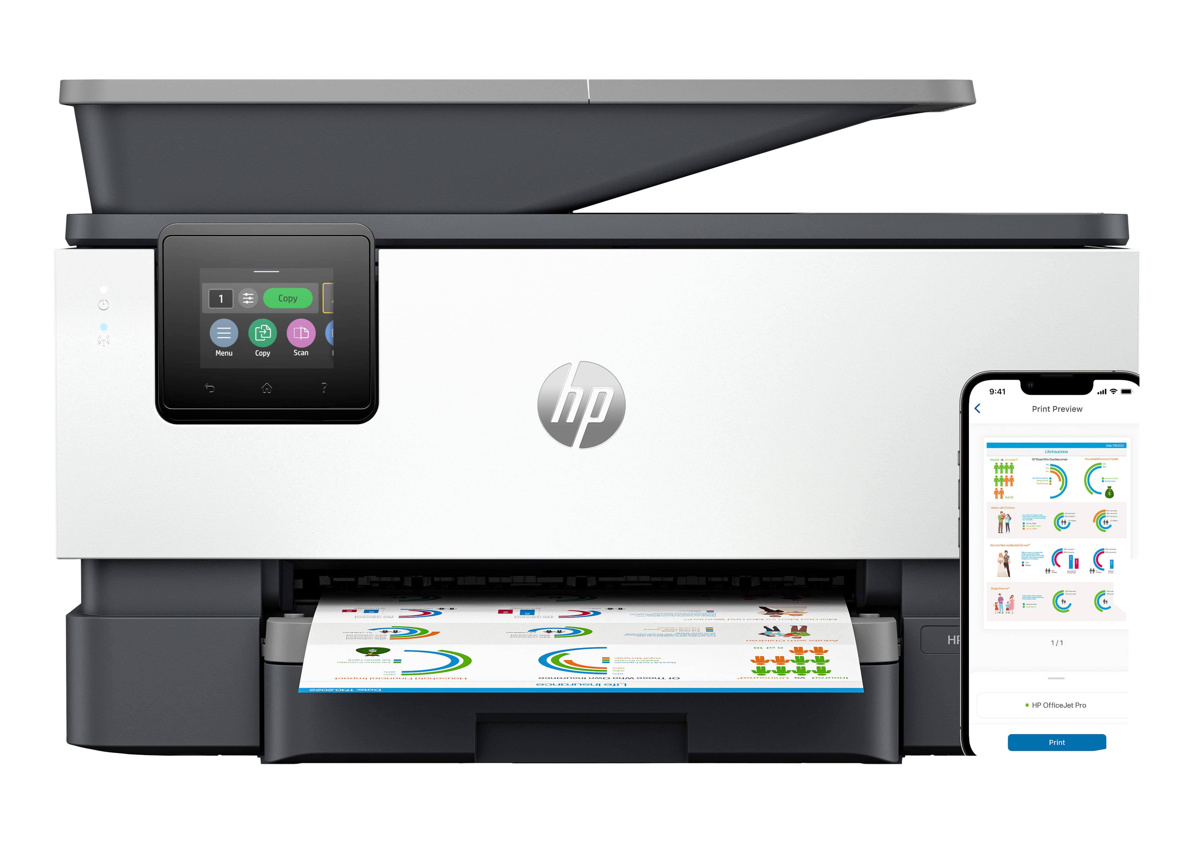 HP OfficeJet Pro 9120E Wireless All-in-One Farbe Drucker, Instant Ink; Beidseitiger Druck